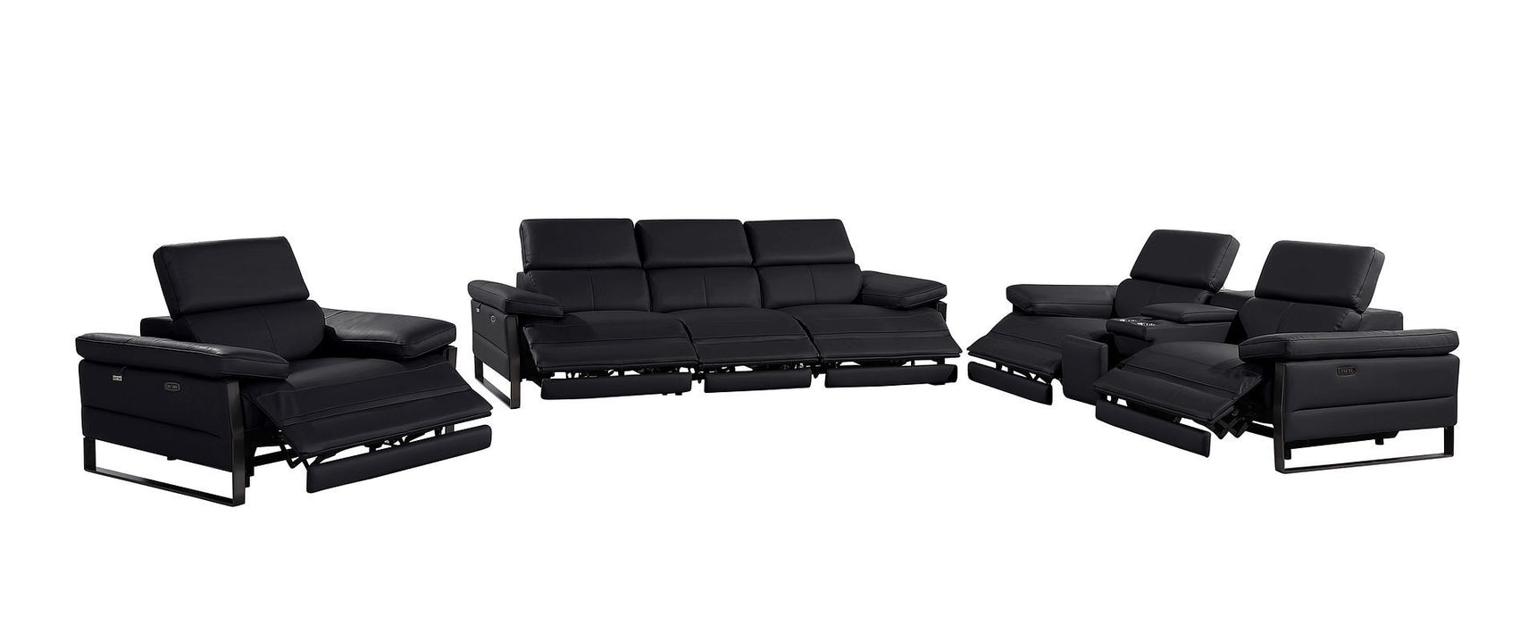 1246 - Modular Power Triple Reclining Sofa, Console Loveseat, And Chair Set With Power Headrests