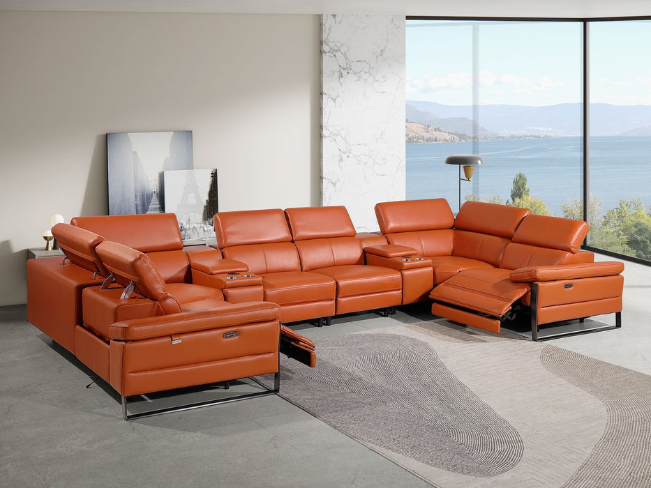 1246 - 8-Piece U-Shaped Modular Power Reclining Sectional With 2 Power Recliners And Power Headrests
