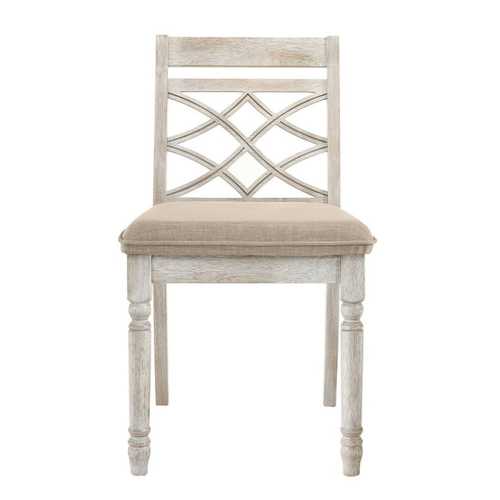 Cillin - Side Chair (Set of 2) - Fabric, Walnut & Antique White