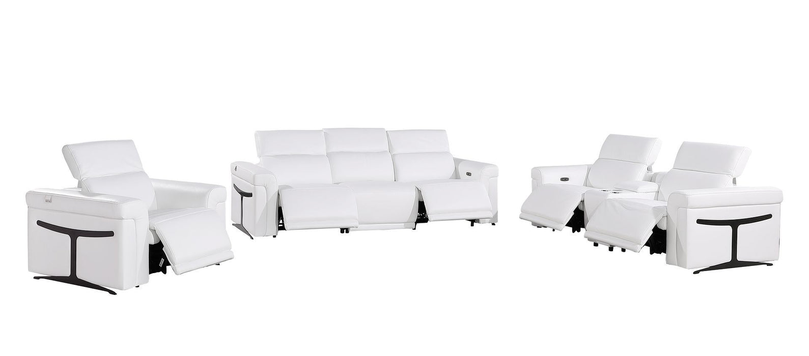 1126 - 7-Piece Modular Power Reclining Sofa, Loveseat & Chair Set In With 5 Power Recliners & Power Headrests