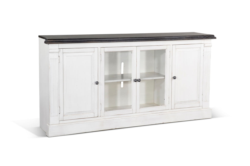 Carriage House - Media Console - Cottage White / Europen Dark