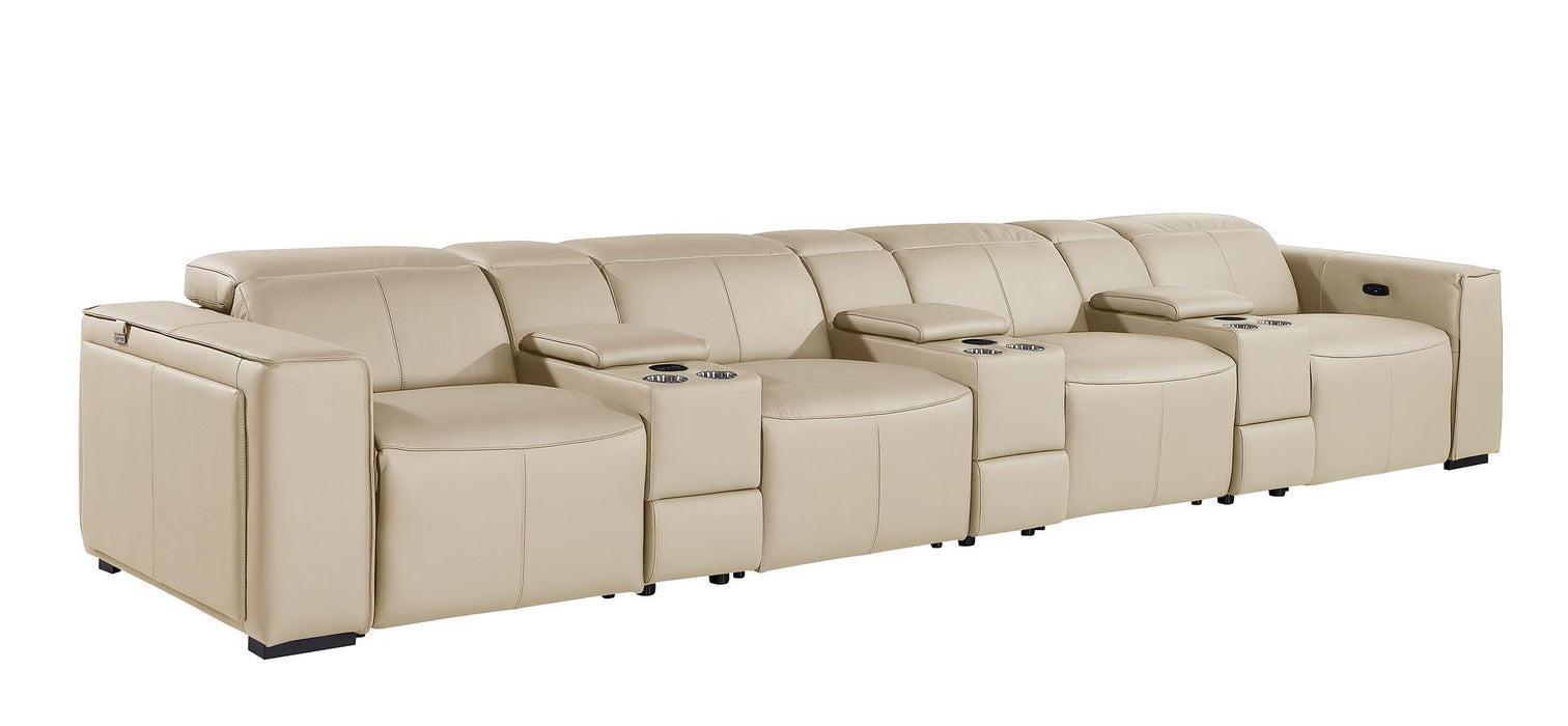 1224 - 7-Piece Modular Power Reclining Sofa In With 4 Power Recliners & Power Headrests