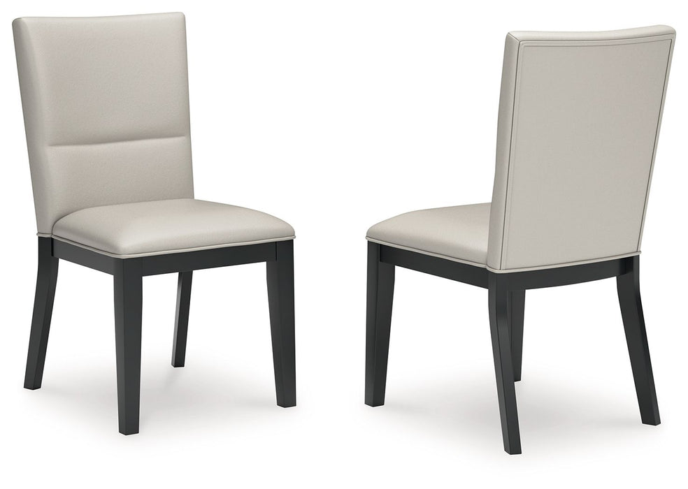 Glinari - Dining Upholstered Side Chair (Set of 2) - Taupe / Black