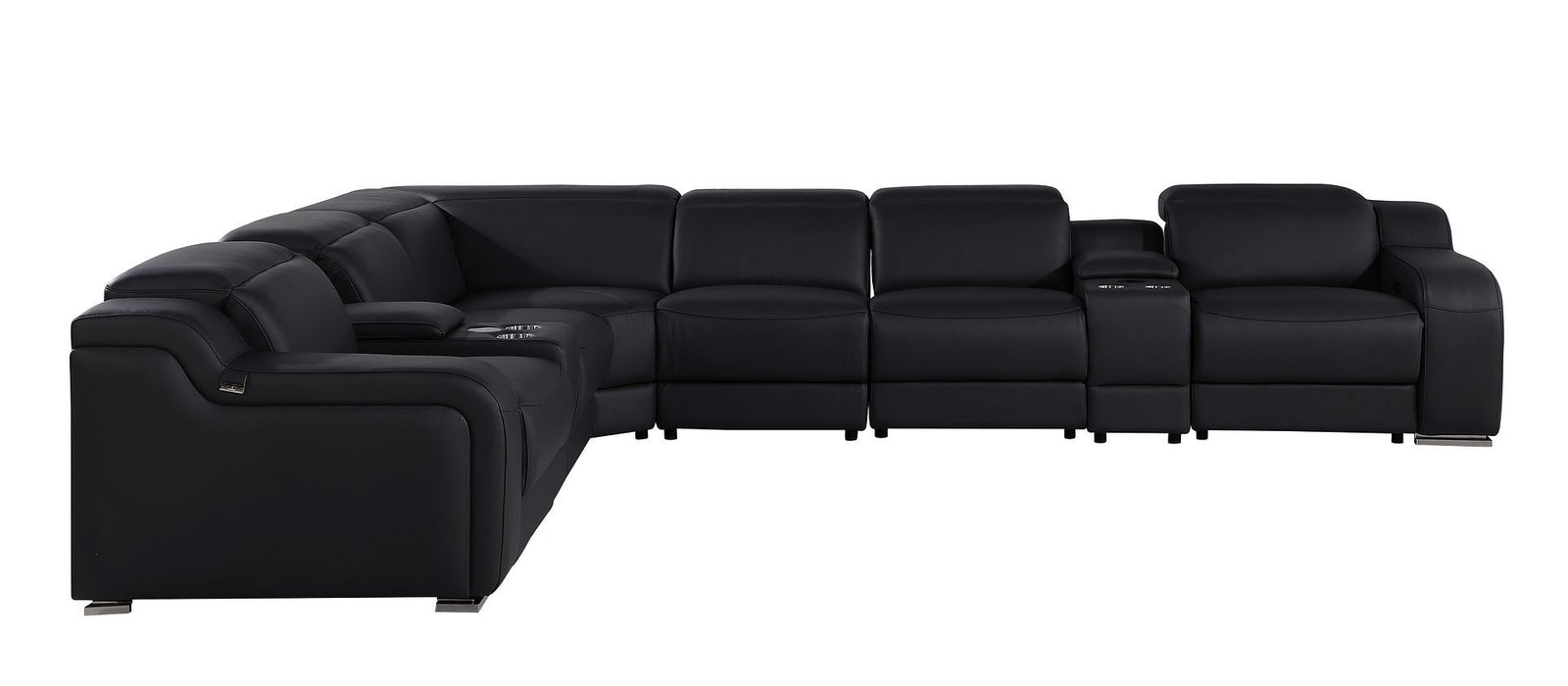 1116 - 8-Piece L-Shaped Sectional Sofa In With 4 Power Recliners & Power Headrests