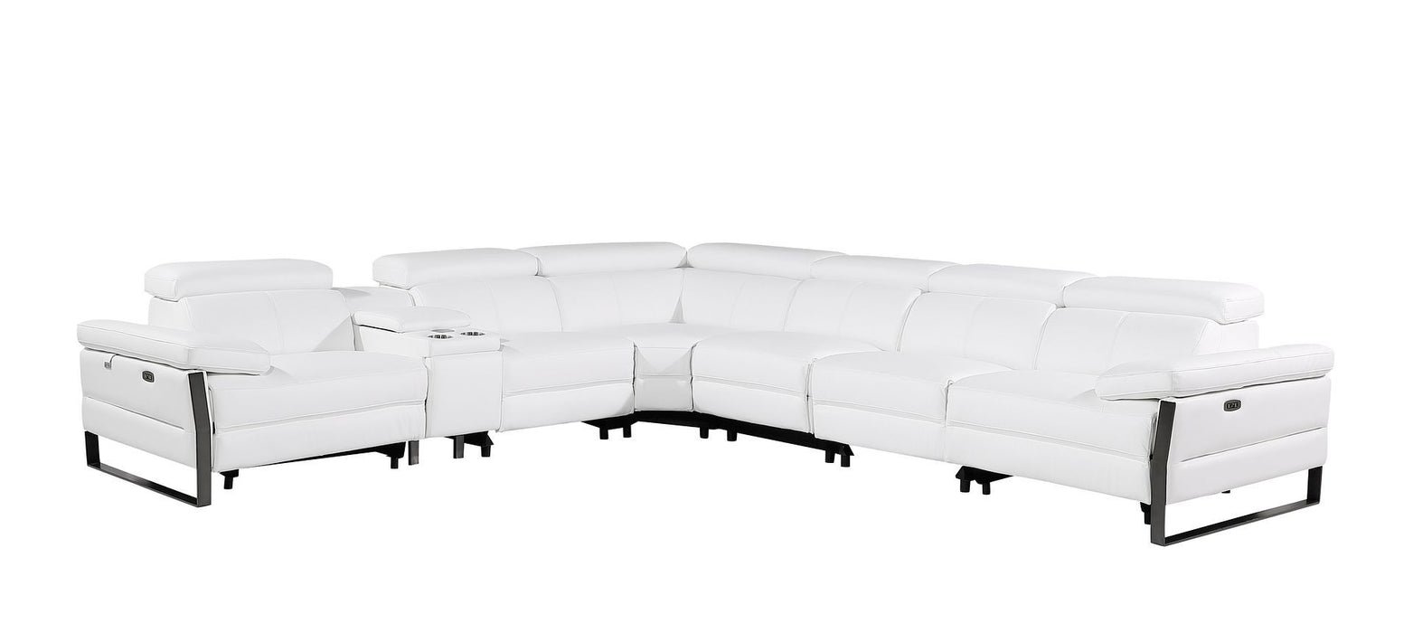 1246 - 7-Piece L-Shaped Modular Power Reclining Sectional With 4 Power Recliners And Power Headrests