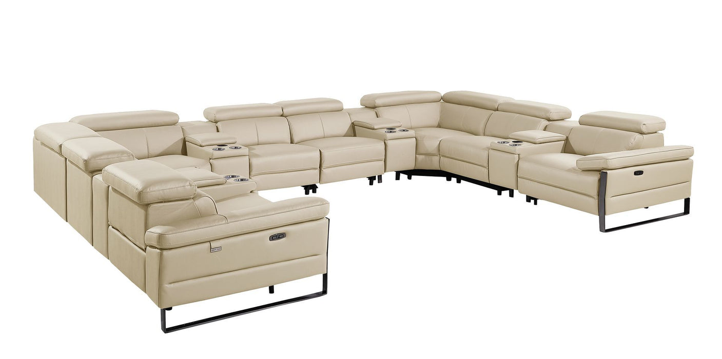 1246 - 12-Piece U-Shaped Modular Power Reclining Sectional With 4 Power Recliners And Power Headrests