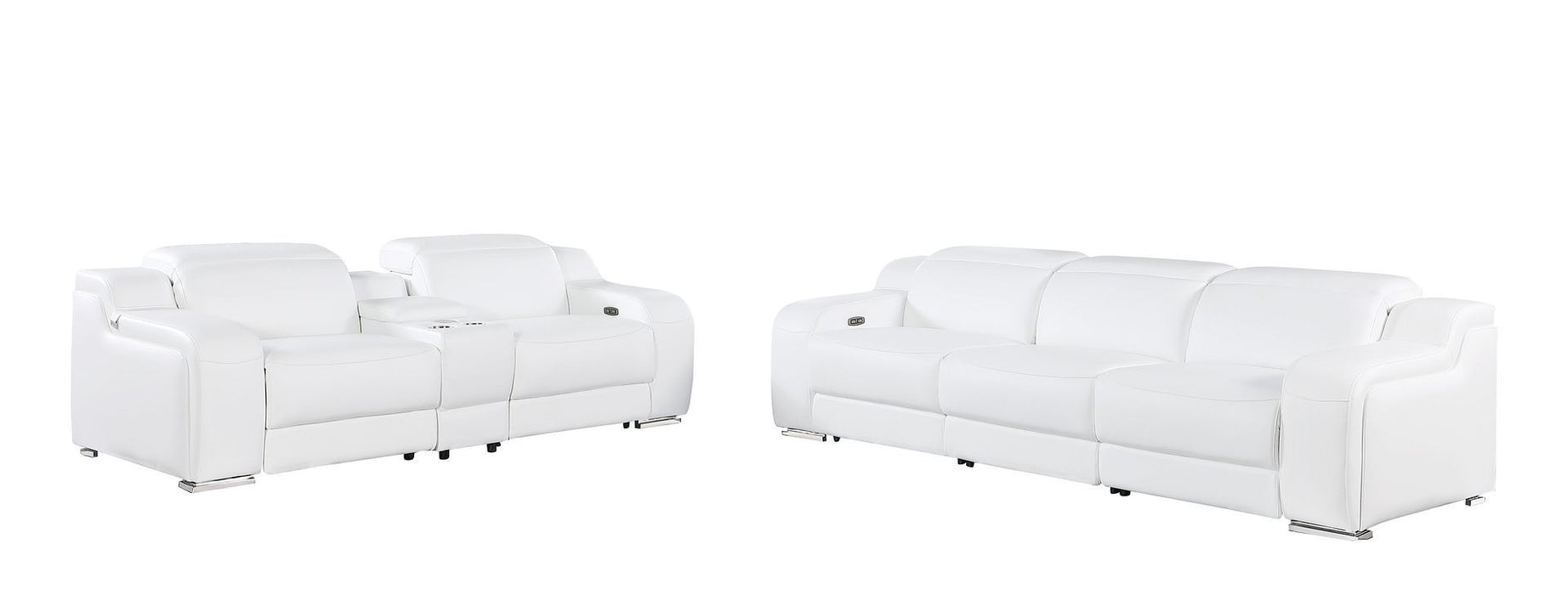 1116 - 6-Piece Modular Power Reclining Sofa And Console Loveseat Set In With 5 Power Recliners & Power Headrests