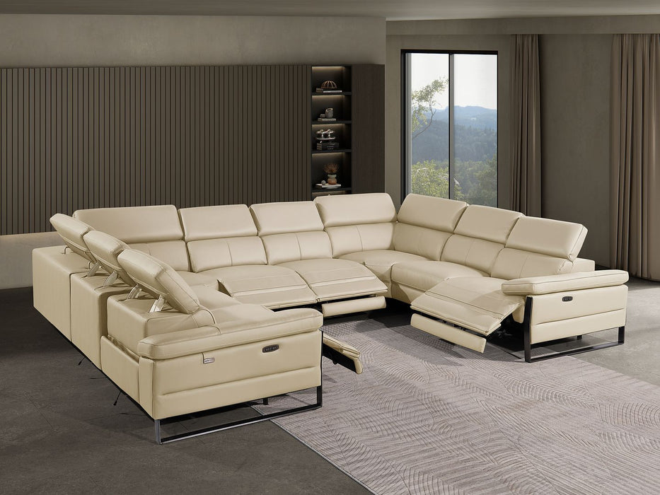 1246 - 8-Piece U-Shaped Modular Power Reclining Sectional With 4 Power Recliners And Power Headrests