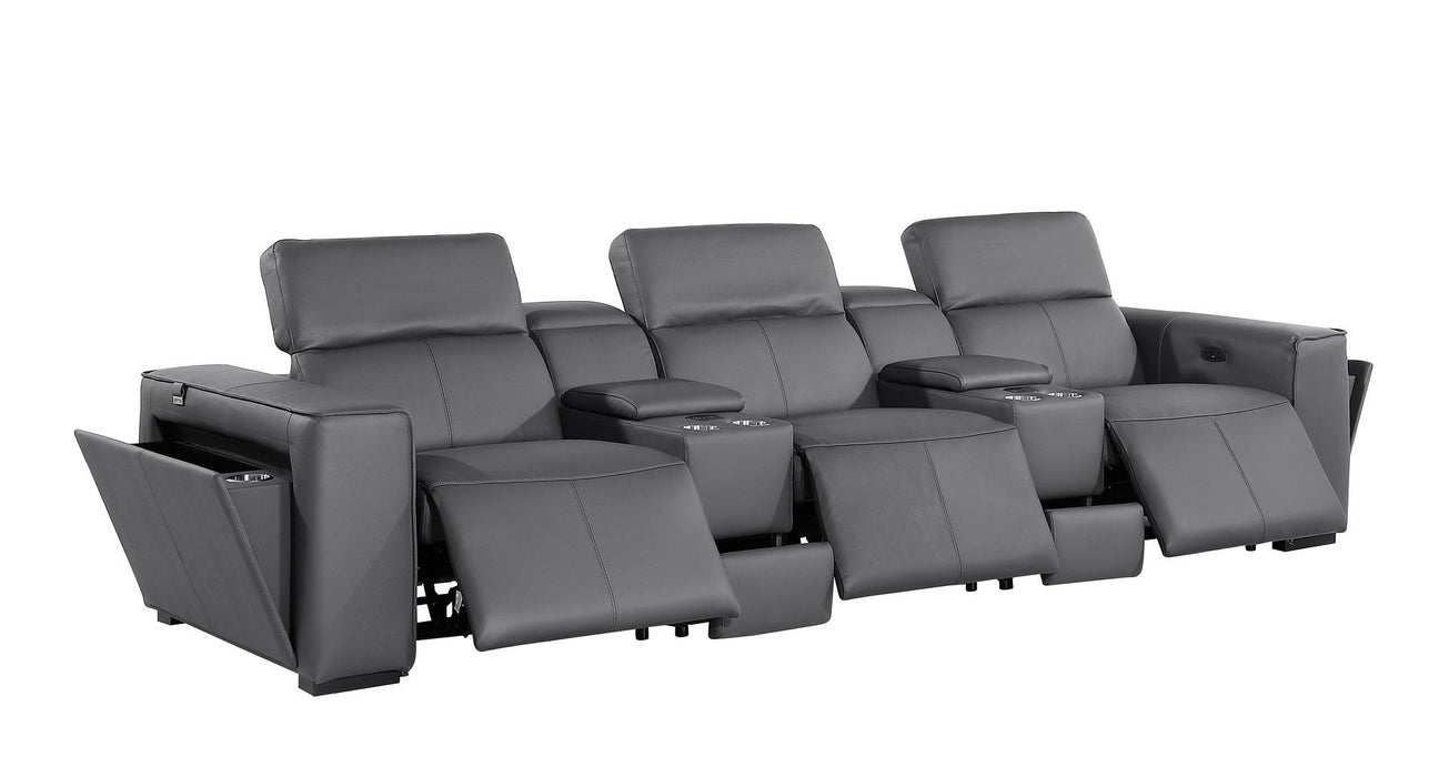 1224 - 8-Piece Modular Power Reclining Sofa & Loveseat Set In With 5 Power Recliners & Power Headrests