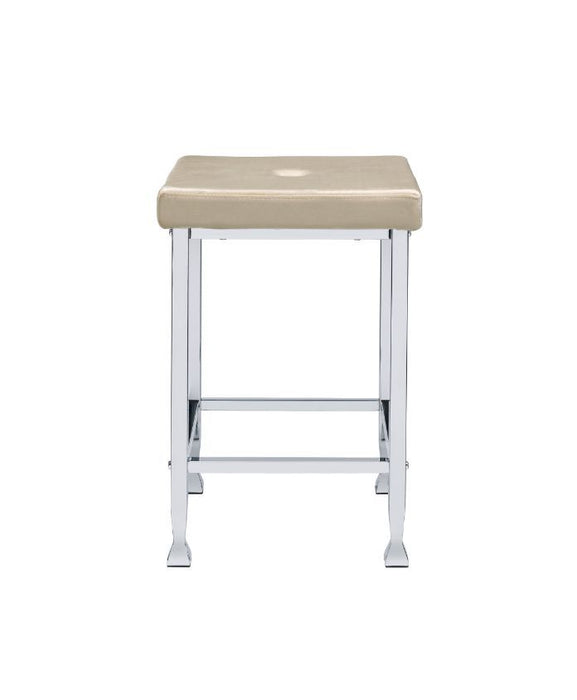 Raine - Counter Height Stool Set of 2) - Beige Velvet & Chrome