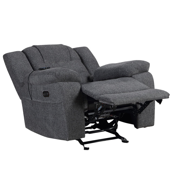 Redondo - Glider Recliner With Heat, Massage, Power - Dark Gray