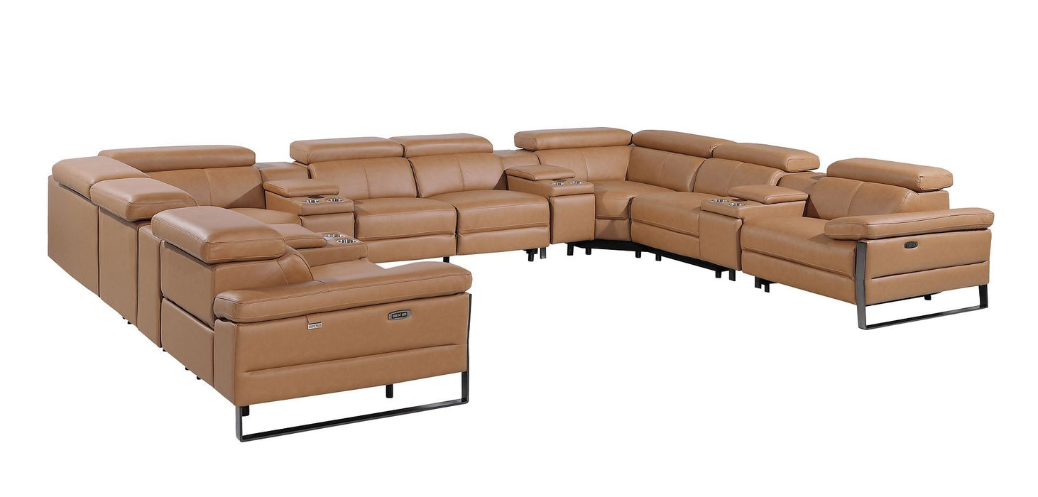 1246 - 12-Piece U-Shaped Modular Power Reclining Sectional With 4 Power Recliners And Power Headrests