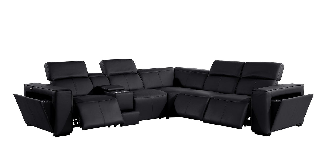 1224 - 6-Piece L-Shaped Sectional Sofa In With 3 Power Recliners & Power Headrests