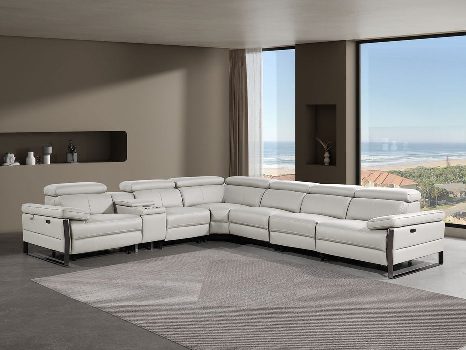 1246 - 7-Piece L-Shaped Modular Power Reclining Sectional With 3 Power Recliners And Power Headrests