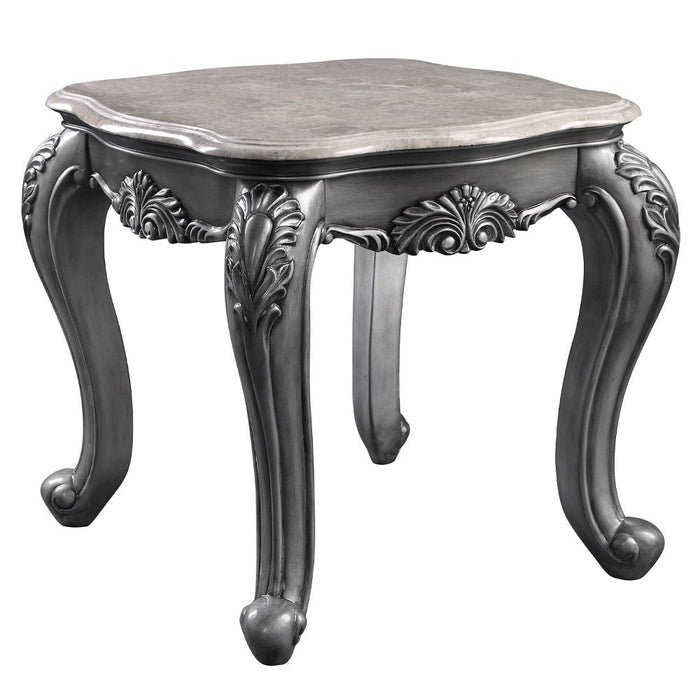 Ariadne - End Table - Marble Top & Platinum