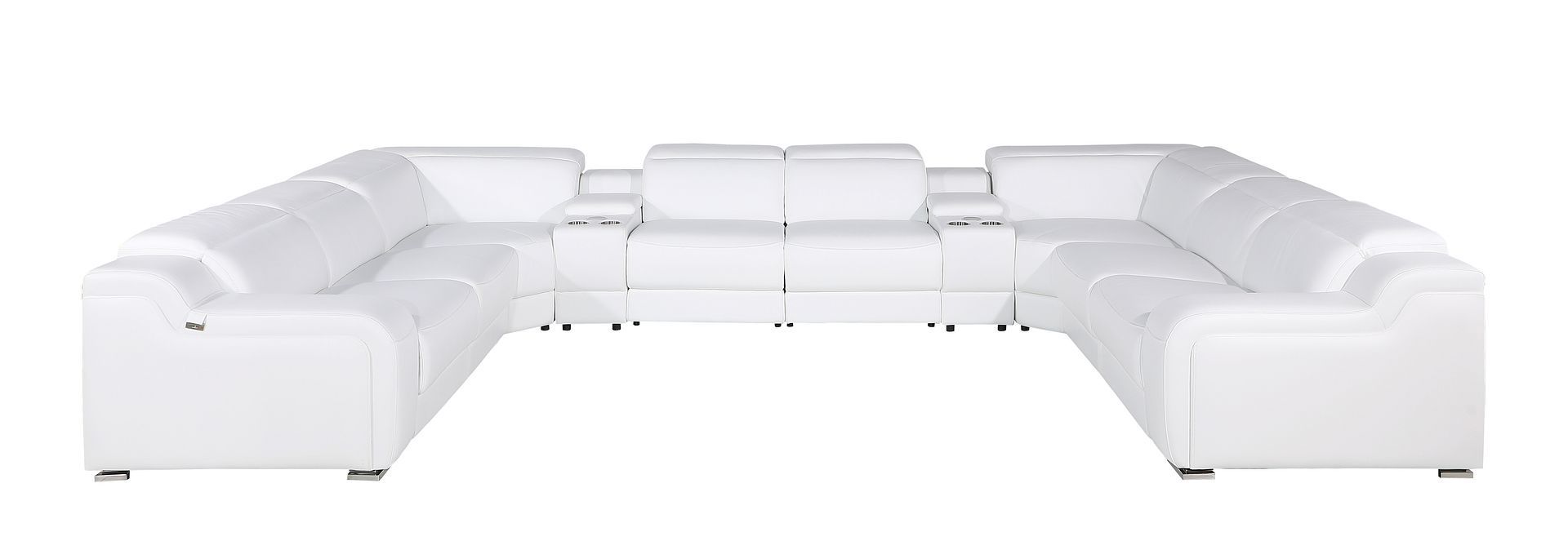 1116 - 10-Piece U-Shaped Sectional Sofa In With 4 Power Recliners & Power Headrests