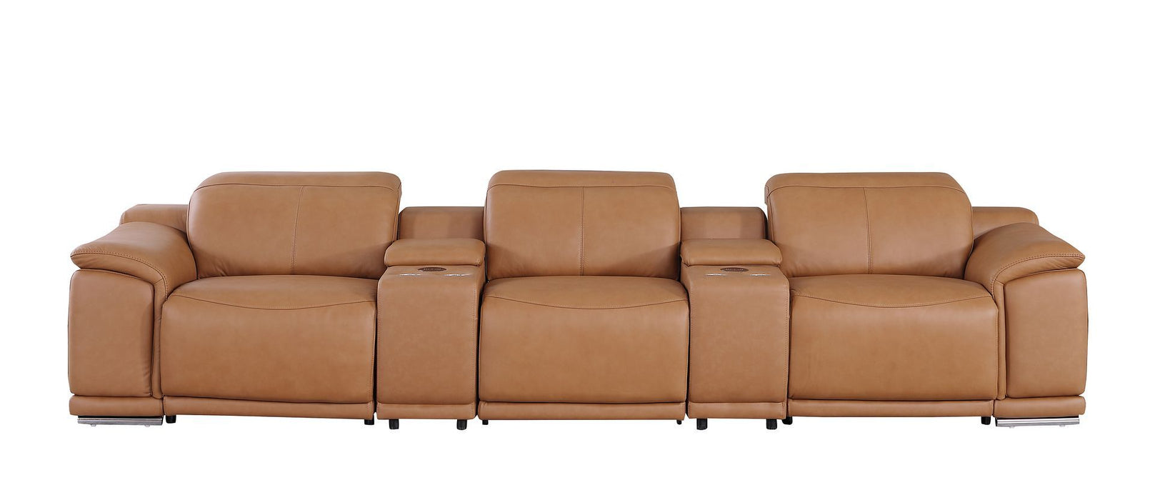 9762 - 5-Piece Modular Power Reclining Sofa And Loveseat Set With 3 Power Recliners In