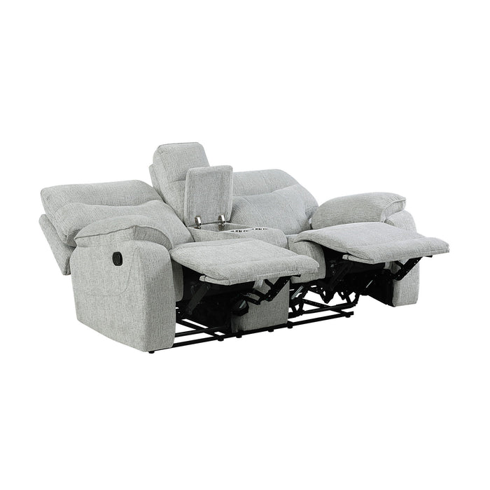 Chablis - Reclining Console Loveseat - Mist Gray