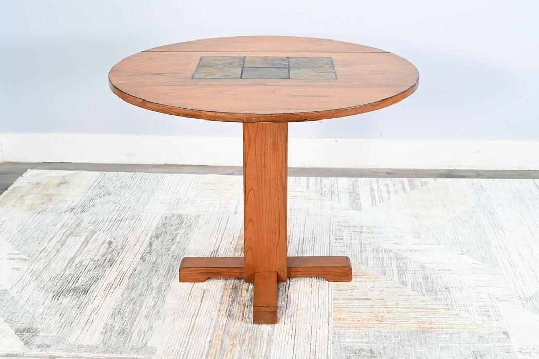 Sedona - Drop Leaf Round Table - Rustic Oak