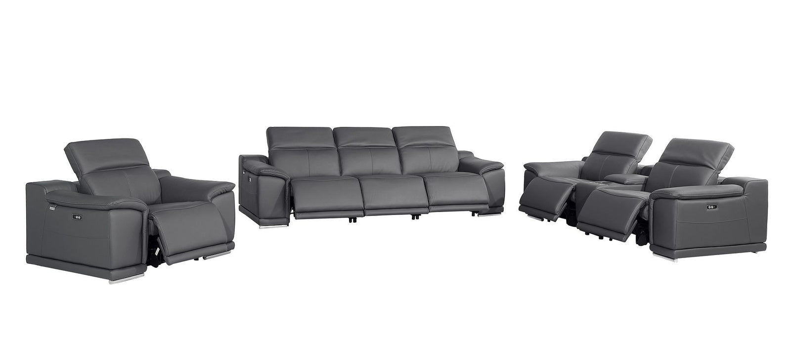 9762 - 7-Piece Modular Power Reclining Sofa, Loveseat And Chair Set With 6 Power Recliners In