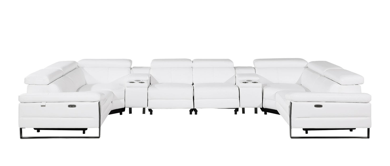 1246 - 8-Piece U-Shaped Modular Power Reclining Sectional With 4 Power Recliners And Power Headrest