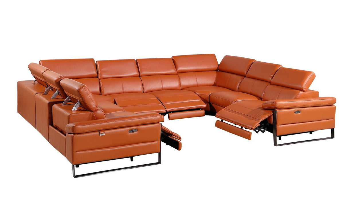 1246 - 8-Piece U-Shaped Modular Power Reclining Sectional With 4 Power Recliners And Power Headrests