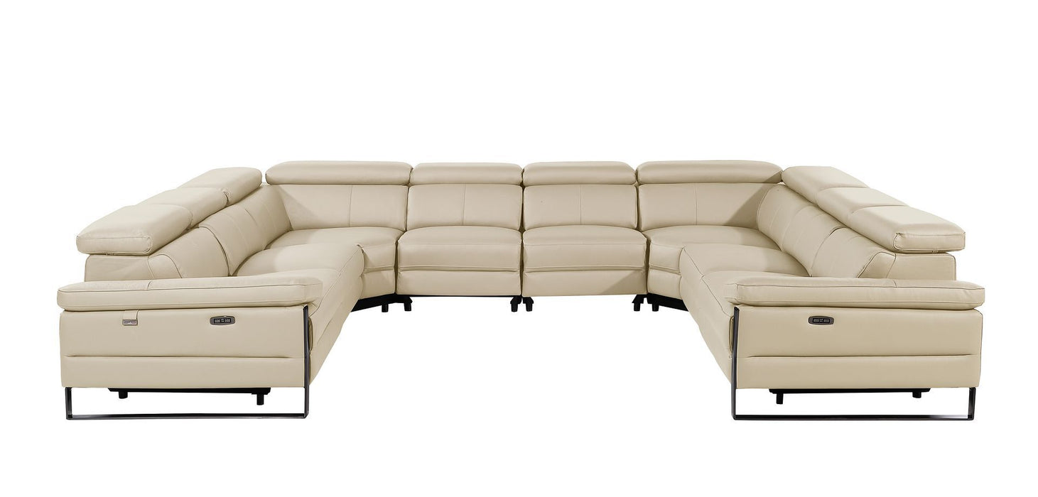 1246 - 8-Piece U-Shaped Modular Power Reclining Sectional With 4 Power Recliners And Power Headrests