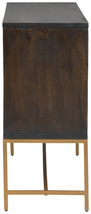 Elinmore - Accent Cabinet - Brown / Gold Finish