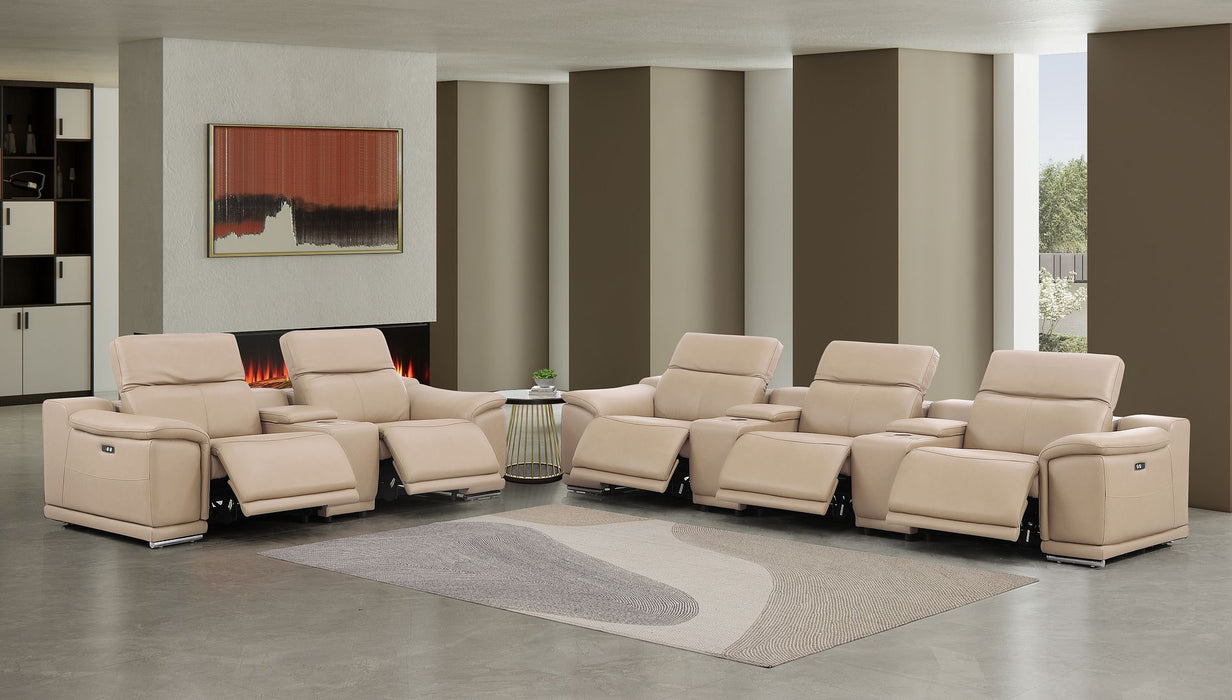 2679 - Power Reclining Sofa And Loveseat In Genuine Leather (5 Recliners With Power Headrests & 3 Consoles)