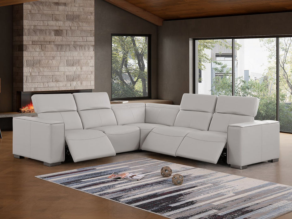 1208 - Leather Reclining Set (Sofa & Loveseat With 4 Power Recliners)