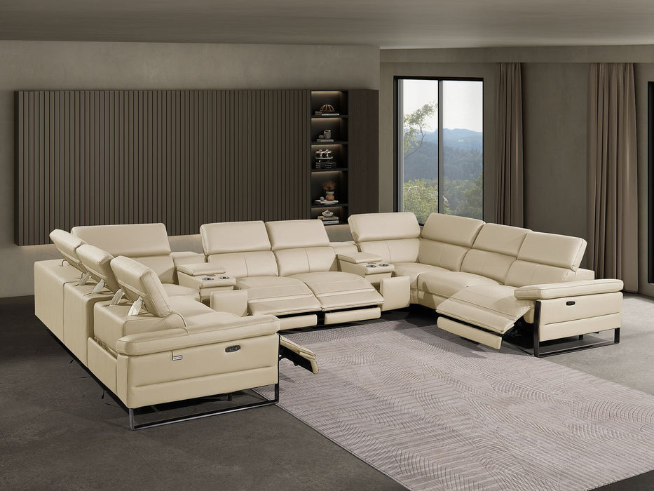 1246 - 10-Piece U-Shaped Modular Power Reclining Sectional With 4 Power Recliners And Power Headrests