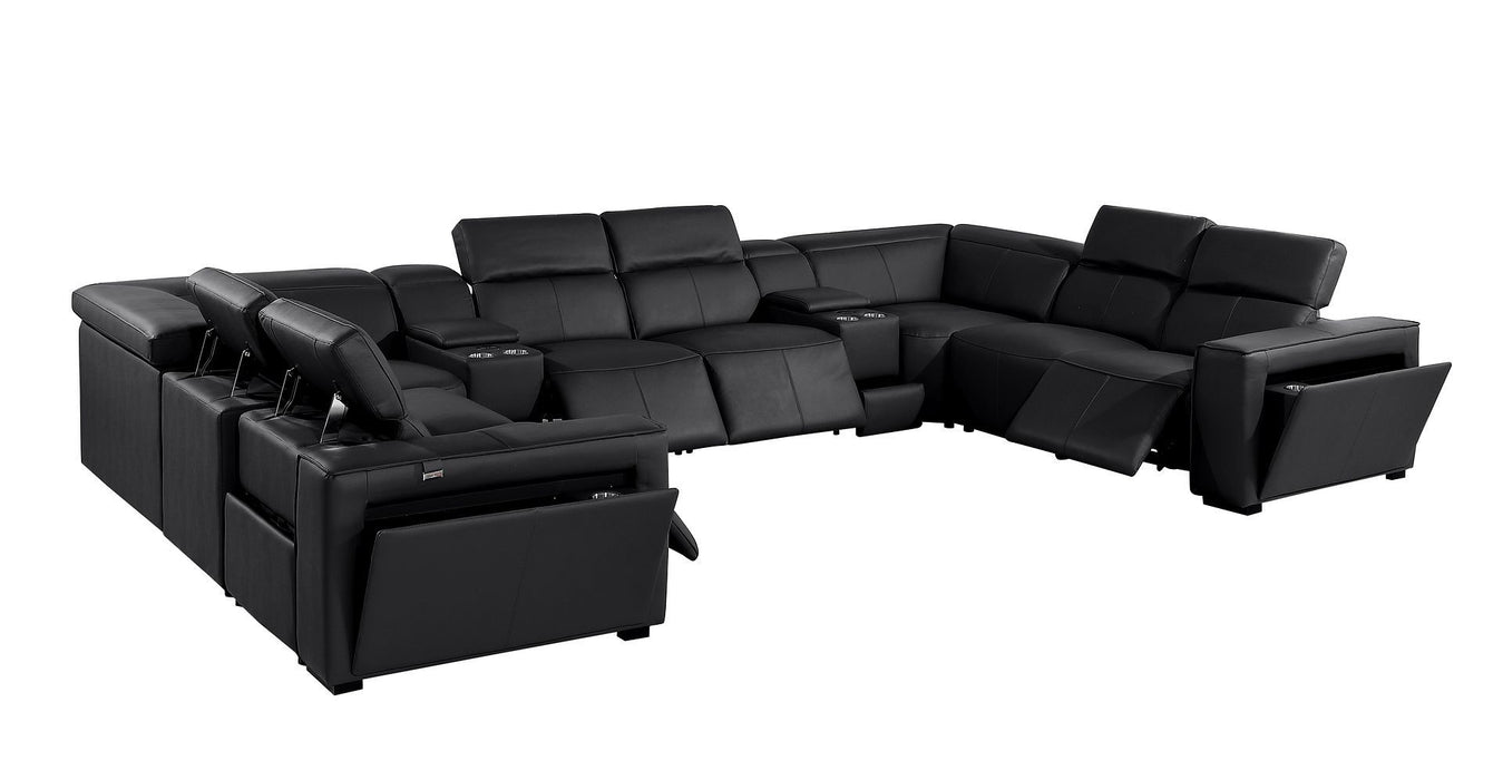 1224 - 10-Piece U-Shaped Sectional Sofa In With 4 Power Recliners & Power Headrests