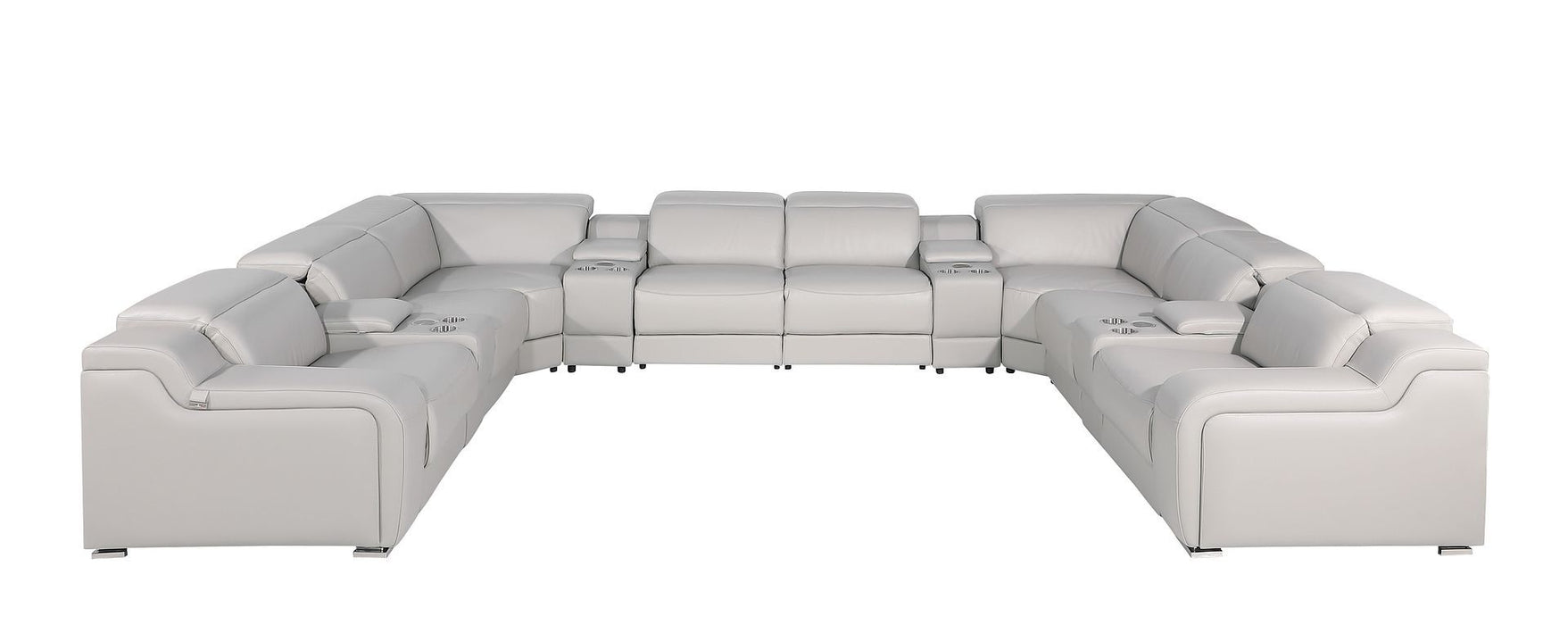 1116 - 12-Piece U-Shaped Sectional Sofa In With 4 Power Recliners & Power Headrests