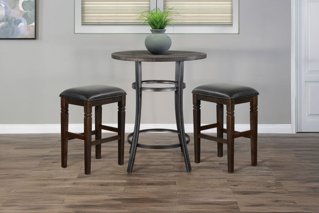 Metal Frame Backless Pub Set - Tobacco Leaf