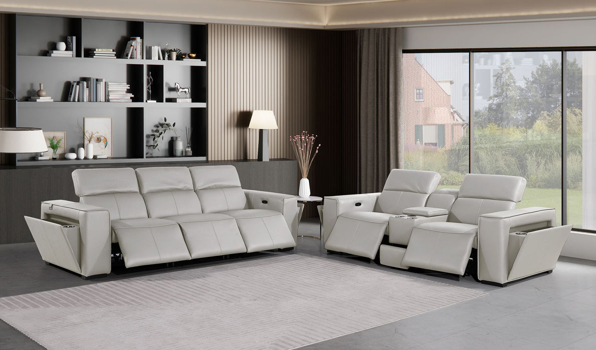 1224 - 6-Piece Modular Power Reclining Sofa And Console Loveseat Set In With 5 Power Recliners & Power Headrests