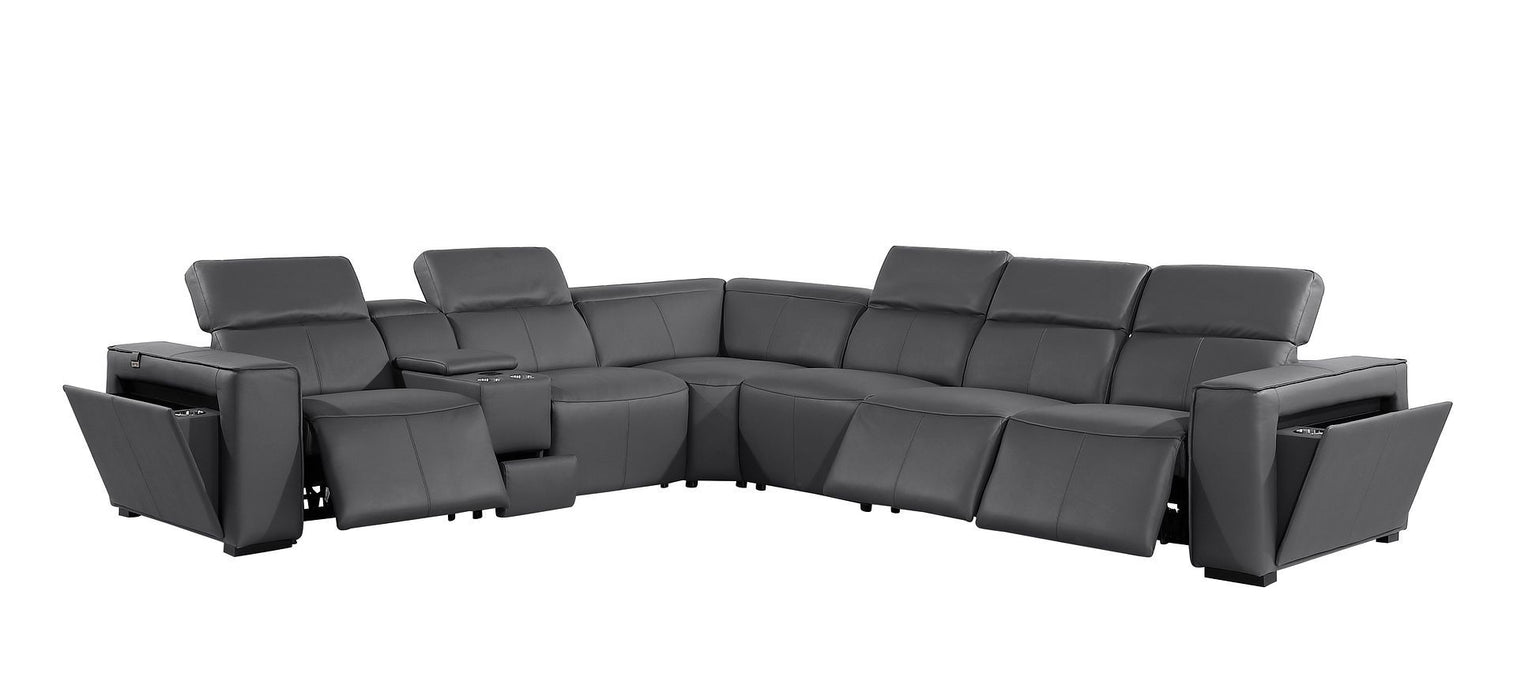 1224 - 7-Piece L-Shaped Sectional Sofa In With 3 Power Recliners & Power Headrests