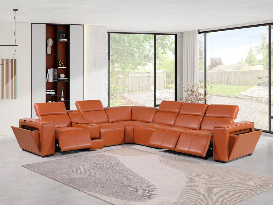 1224 - 7-Piece L-Shaped Sectional Sofa In With 3 Power Recliners & Power Headrests