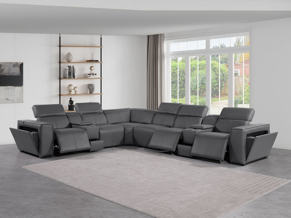1224 - 8-Piece L-Shaped Sectional Sofa In With 3 Power Recliners & Power Headrests