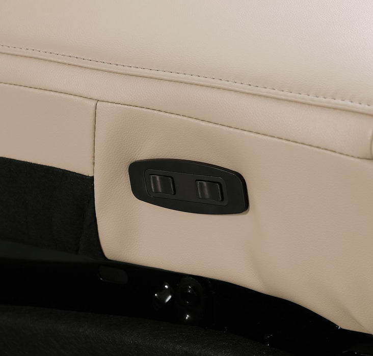 1208 - Leather Sofa With 3 Power Recliners And Two Storage Consoles