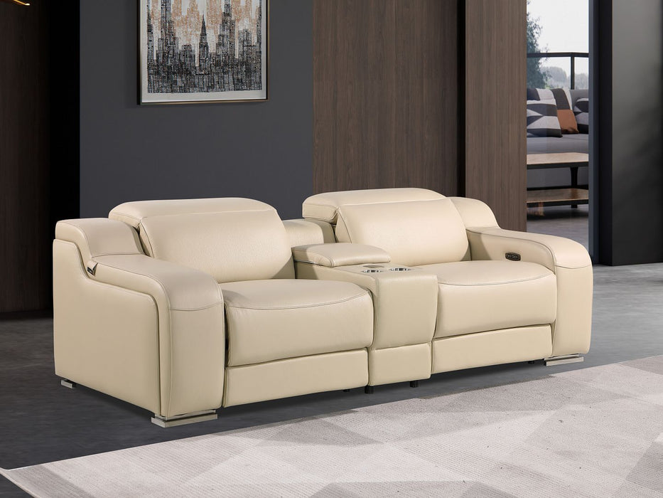 1116 - 3-Piece Modular Power Reclining Console Loveseat In With 2 Power Recliners & Power Headrests