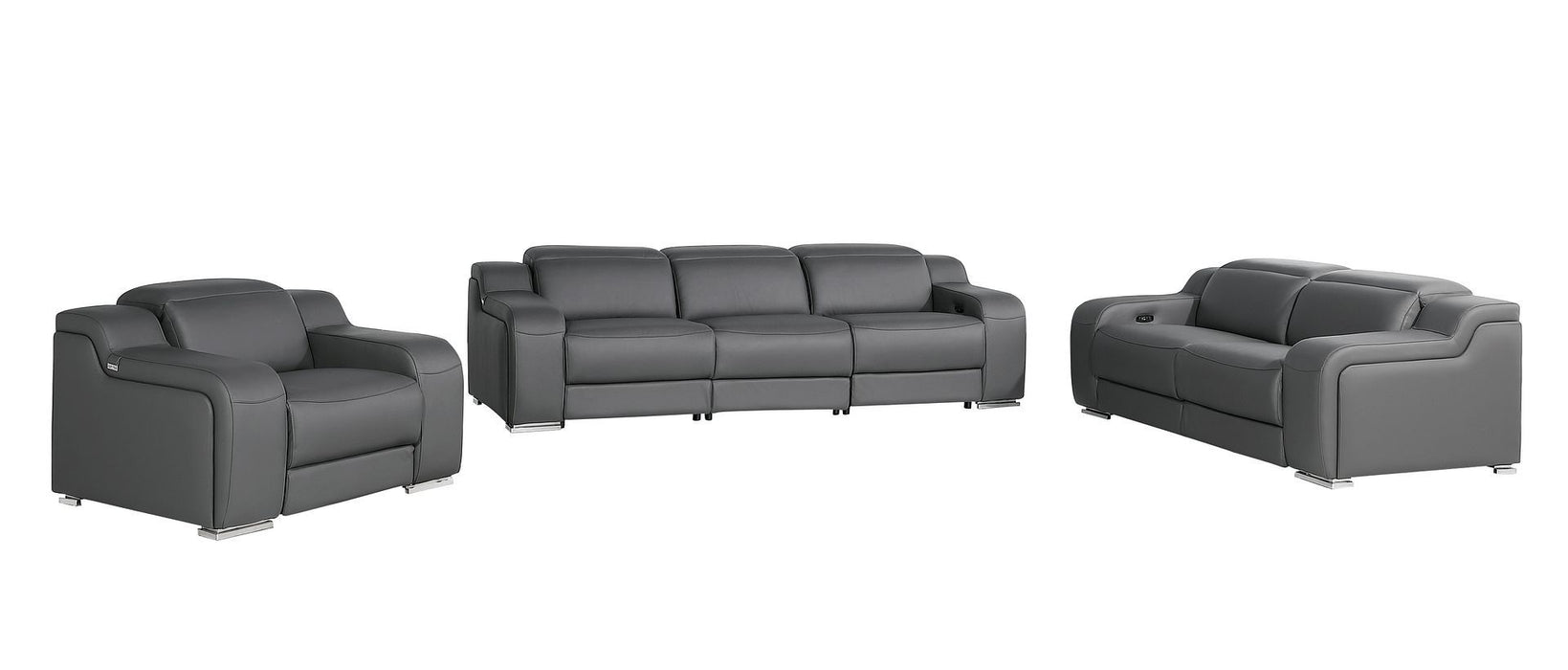 1116 - 6-Piece Modular Power Reclining Sofa, Loveseat & Chair Set In With 6 Power Recliners & Power Headrests