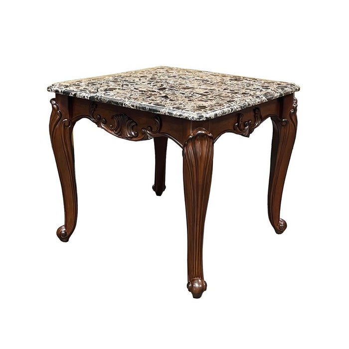 Nayla - End Table - Natural Marble Top & Cherry