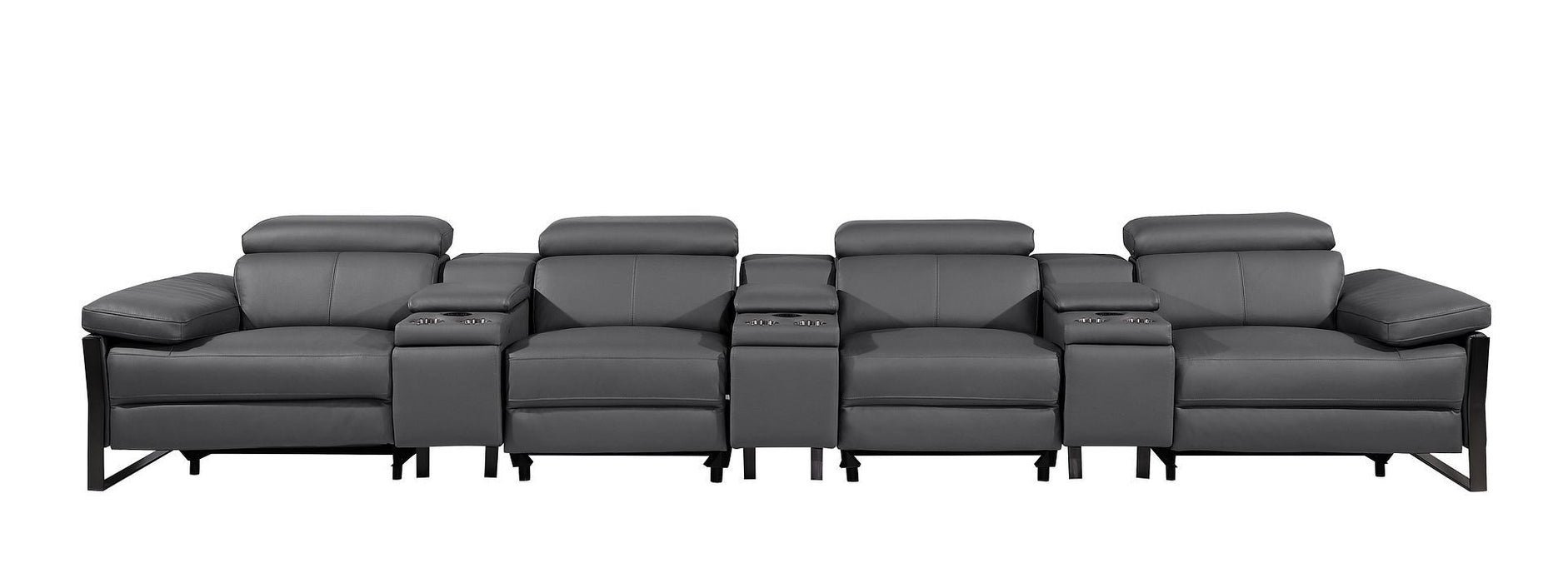 1246 - Modular Power Triple Reclining Triple Console Sofa With Power Reclining Headrests