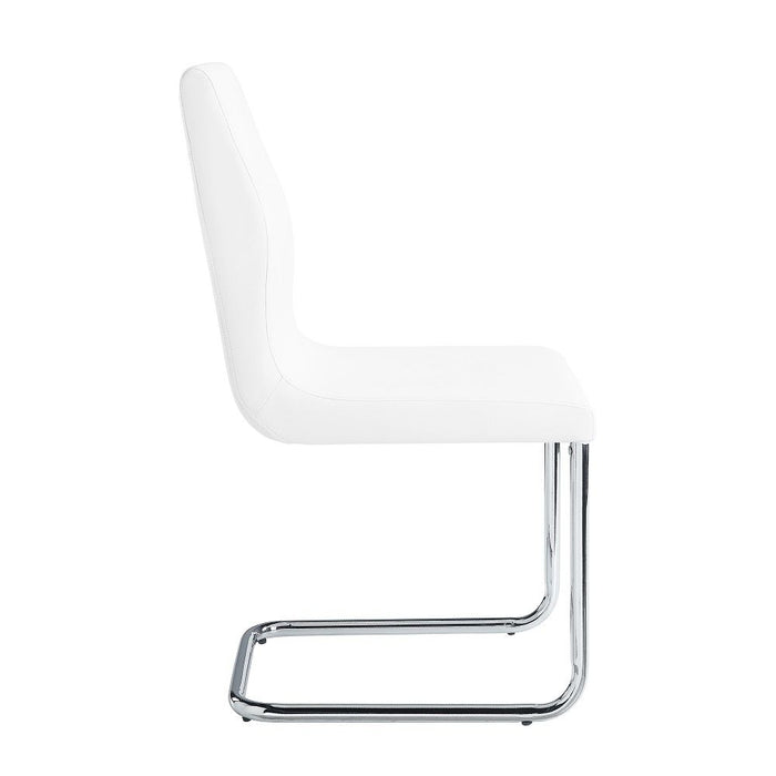 Palton - Side Chair (Set of 2) - White Synthetic Leather & Chrome
