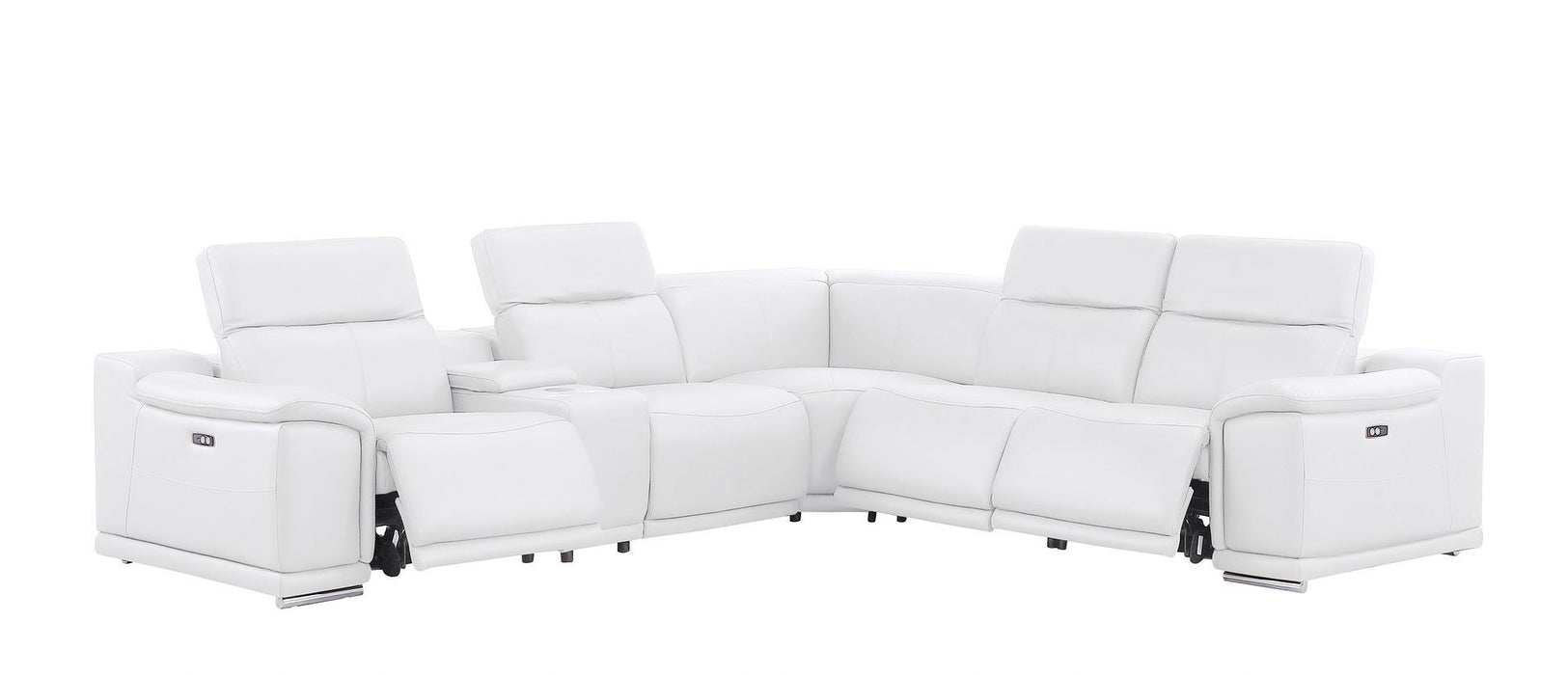 2679 - 6-Piece L-Shaped Power Reclining Sectional In Genuine Leather (3 Recliners)
