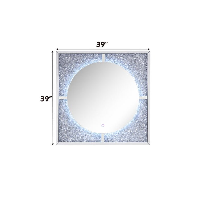 Noralie - Accent Mirror With LED - Mirrored, Faux Diamonds