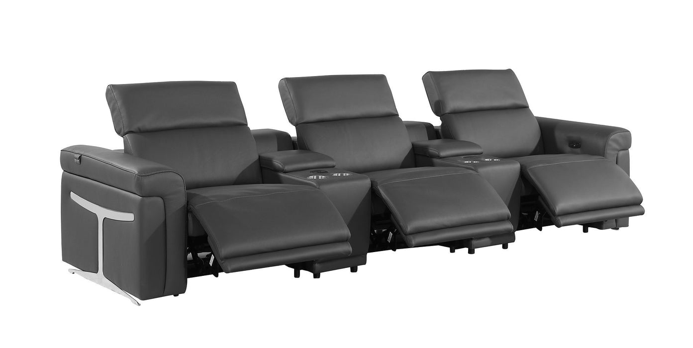 1126 - 5-Piece Modular Power Reclining Sofa In With 3 Power Recliners & Power Headrests