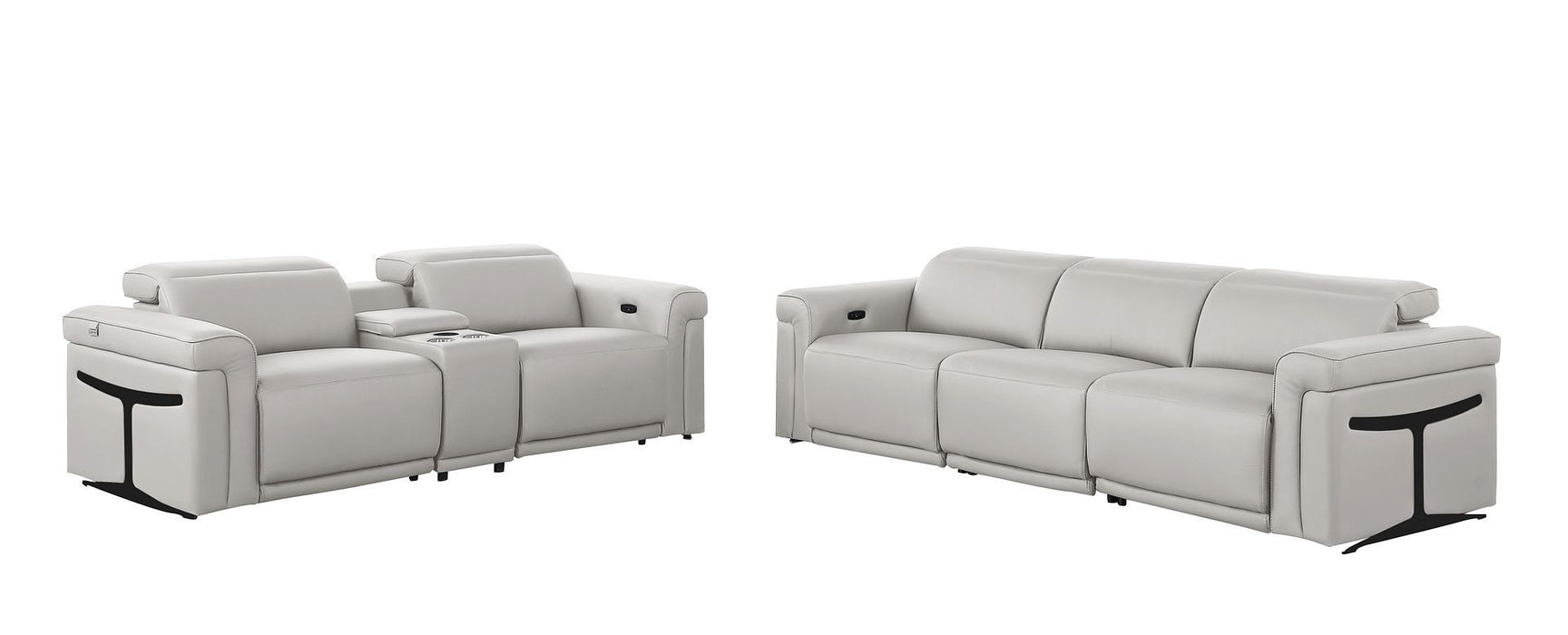 1126 - 6-Piece Modular Power Reclining Sofa And Console Loveseat Set In With 5 Power Recliners & Power Headrests