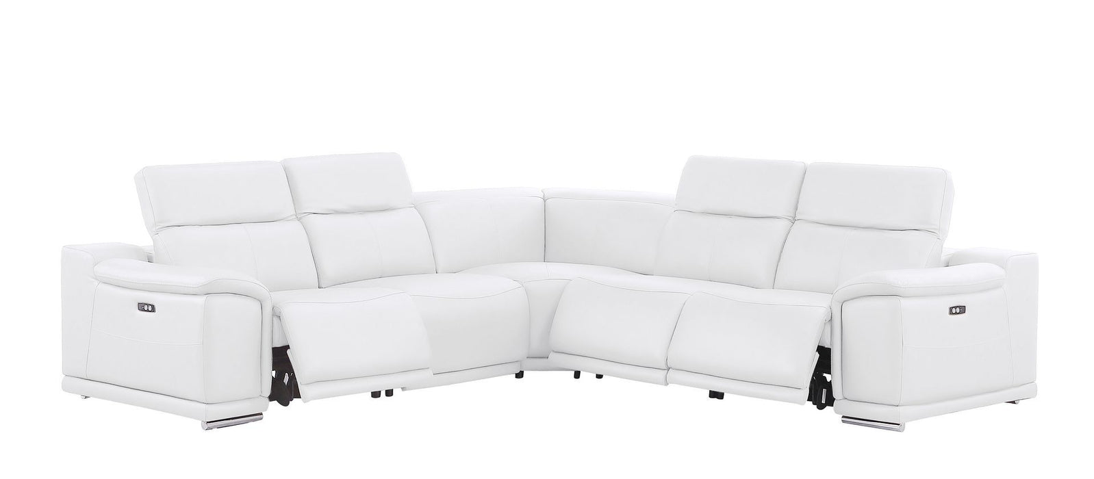 2679 - 5-Piece L-Shaped Power Reclining Sectional In Genuine Leather (3 Recliners)