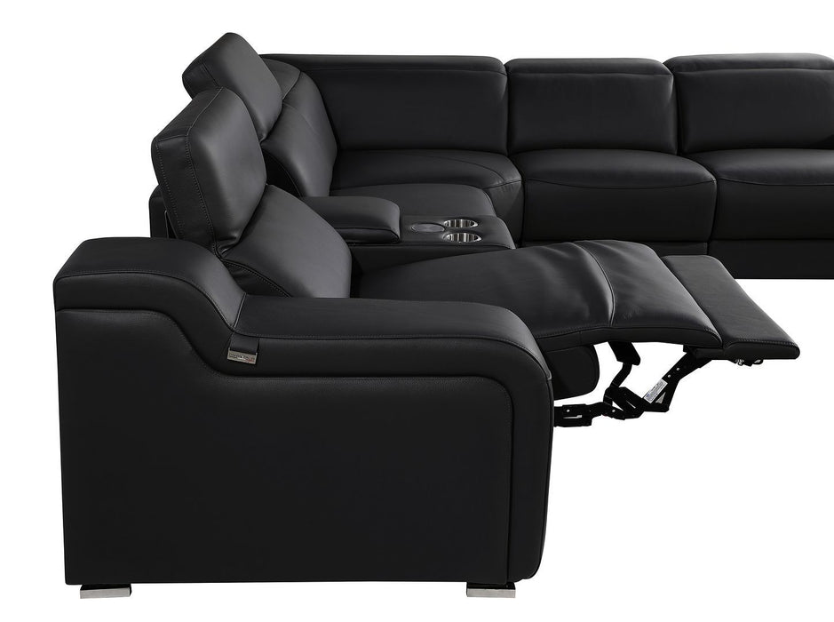 1116 - 5-Piece Modular Power Reclining Sofa In With 3 Power Recliners & Power Headrests
